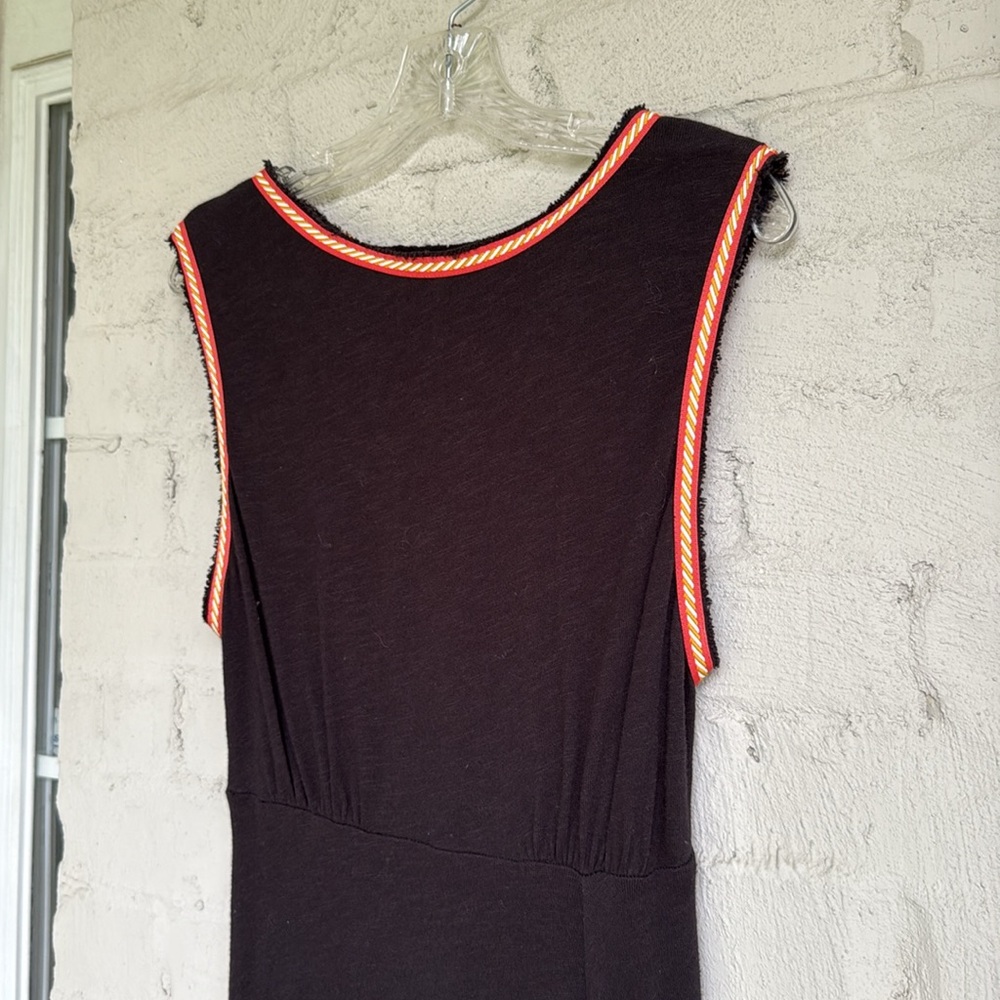 Free People Sabrina Black Cotton Knit Cut-Out-Back Maxi Dress Size Medium - Picture 7 of 14